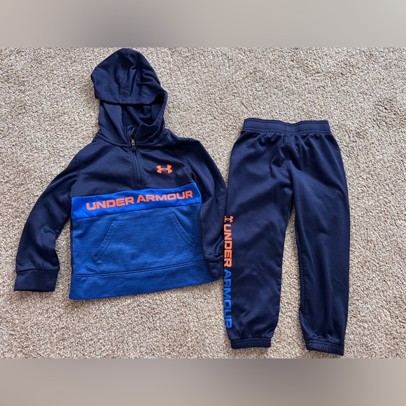 Under Armour Other - Under Armour boys blue and orange tracksuit sweatsuit matching outfit set 4T
